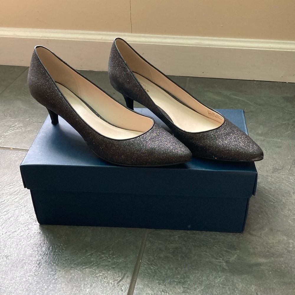 Cole Haan Black Glitter Pumps